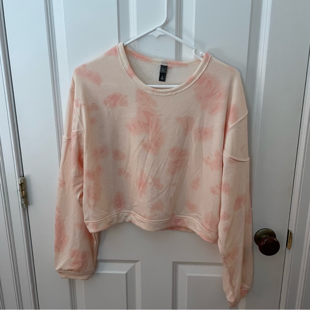 Cropped pink Tie Dye crew neck